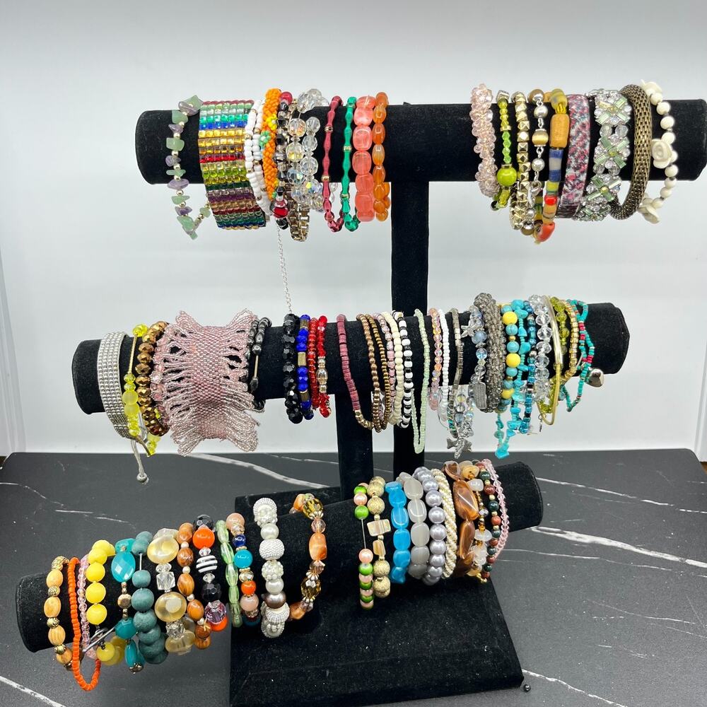 Bulk Wearable Jewelry Lot 73 Pcs 1.68 lbs Fashion Costume Accessories Mixed Set